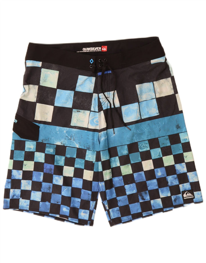 Męskie spodenki kąpielowe Quiksilver, duży niebieski geometryczny poliester