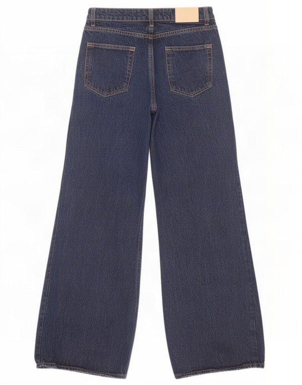 Damskie jeansy z szeroką nogawką Zara EU 32 2XS W22 L31 Granatowe, bawełniane