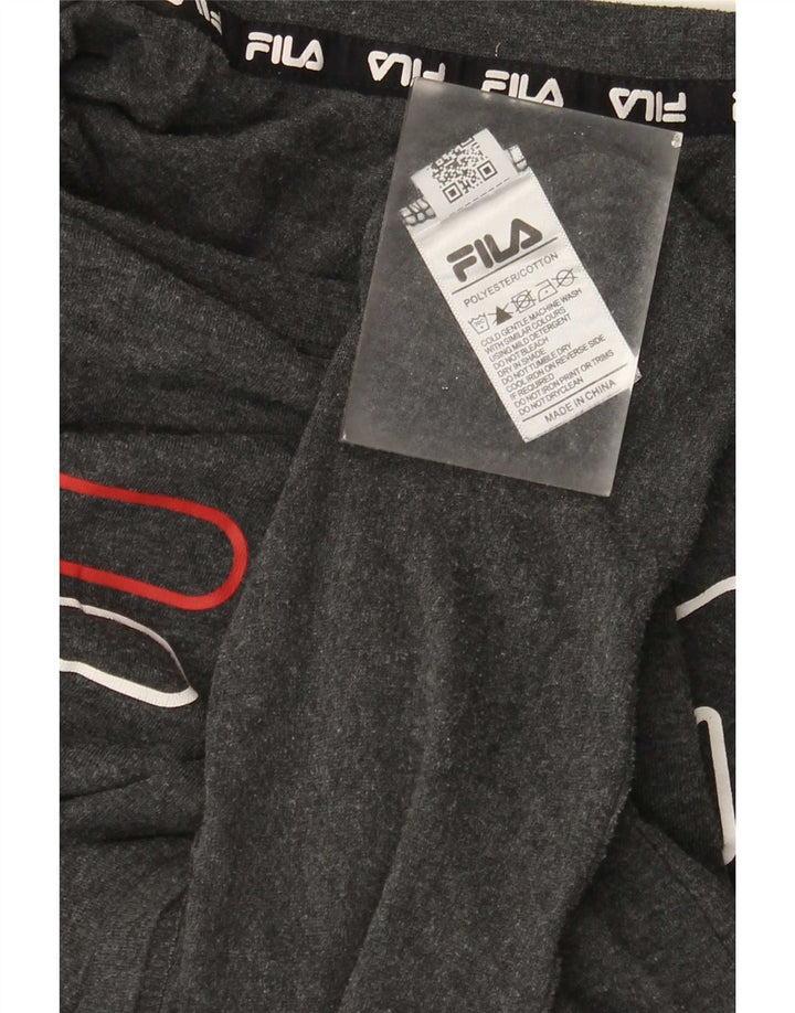 Męski T-shirt z grafiką Fila, duży, szary, poliestrowy