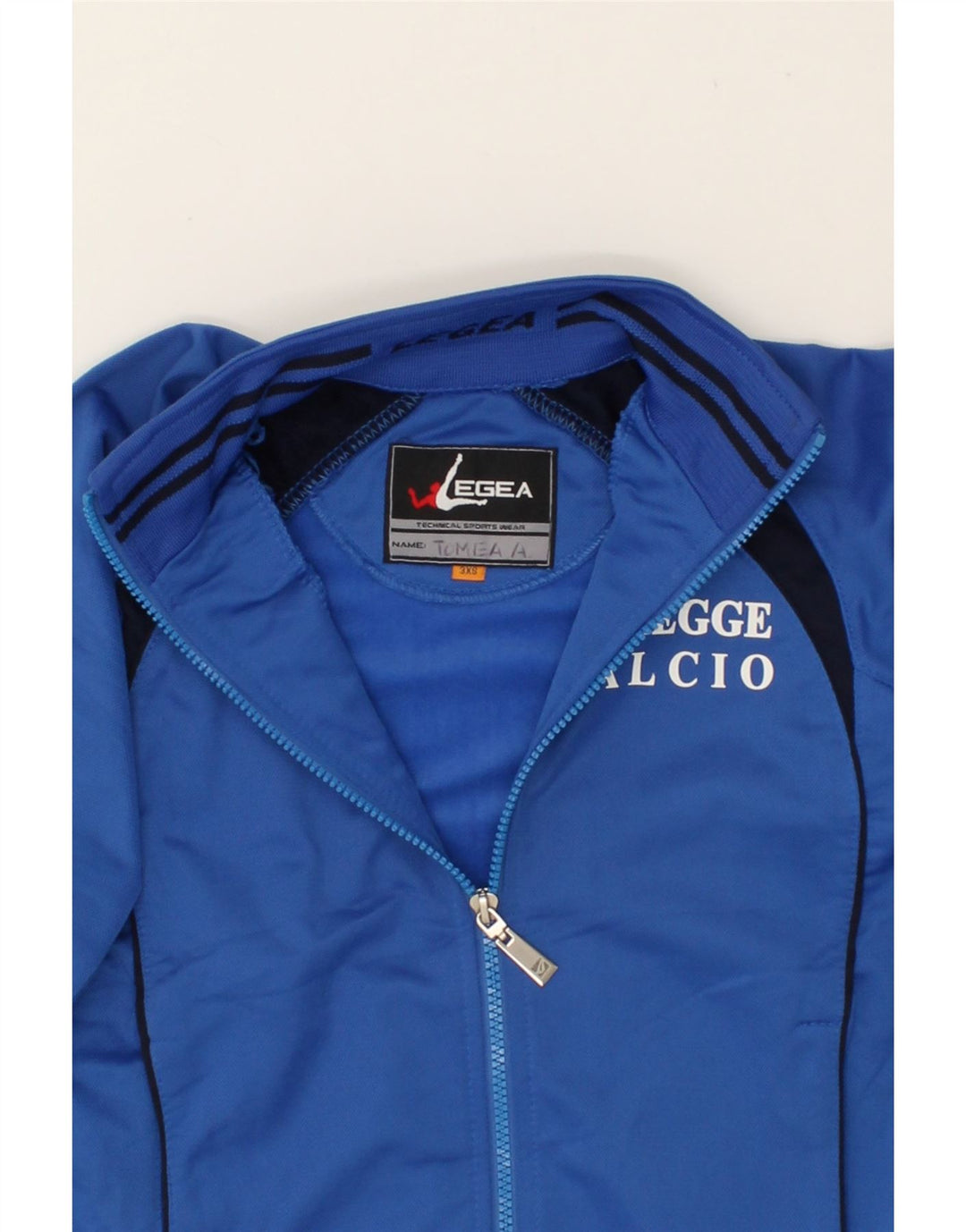 LEGEA Boys Graphic Tracksuit Top Jacket 8-9 Years 3XS Blue Polyester Vintage Legea and Second-Hand Legea from Messina Hembry 