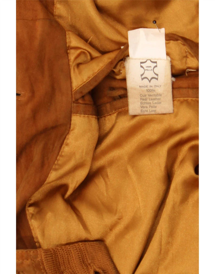 Vintage męska zamszowa kurtka bomber IT 48 średniej beżowej skóry