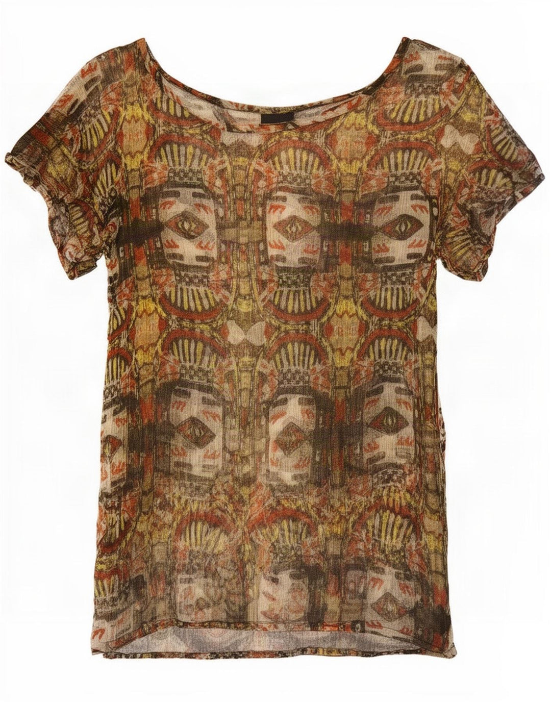 Damska bluzka Desigual w abstrakcyjny wzór Top UK 8 Small Khaki Wiskoza