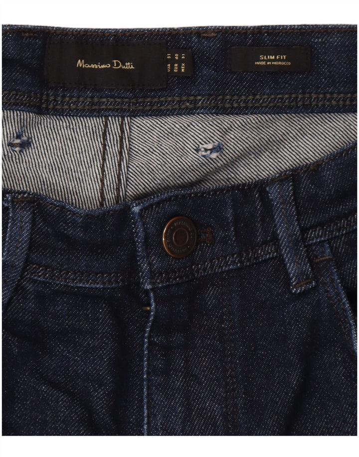 Jeansy męskie Massimo Dutti EU 40 Medium W31 L28 Granatowa bawełna