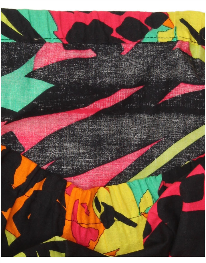 VINTAGE damska graficzna prosta spódnica W40 2XL wielobarwny patchwork