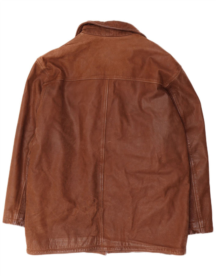 Vintage męska kurtka skórzana UK 42 XL brązowa skóra