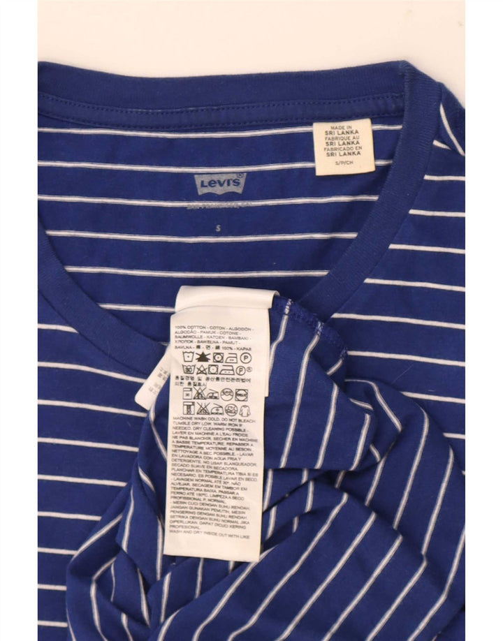 T-shirt męski Levi's, mały, bawełniany w granatowe prążki