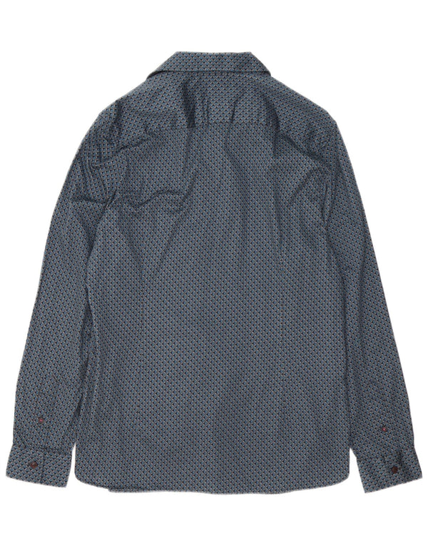 Koszula męska Ted Baker w abstrakcyjny wzór, rozmiar 5 XL, niebieska, bawełniana