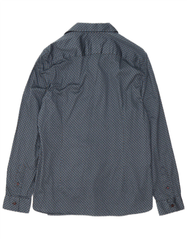 Koszula męska Ted Baker w abstrakcyjny wzór, rozmiar 5 XL, niebieska, bawełniana