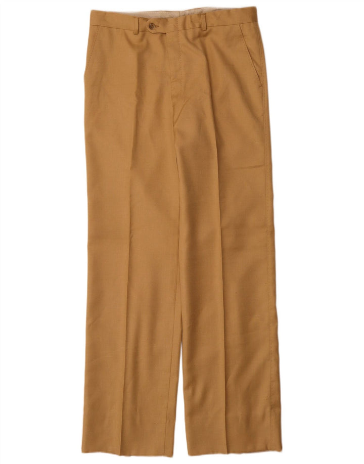 Męskie proste spodnie garniturowe w stylu vintage IT 48 Medium W30 L32 Beżowe