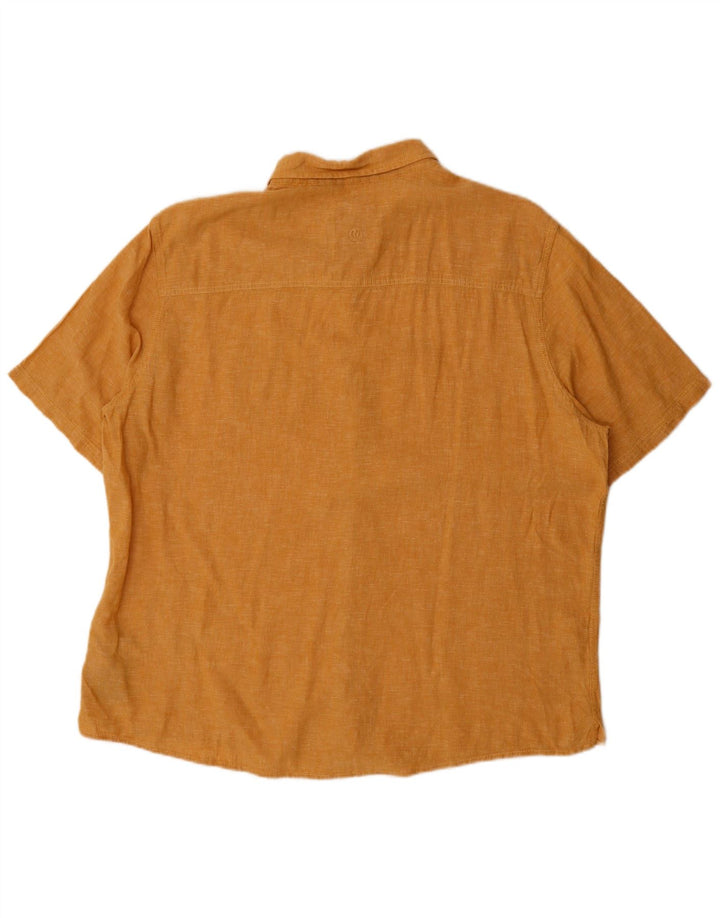 Koszula męska z krótkim rękawem FAT FACE 2XL w kolorze żółtym, lniana
