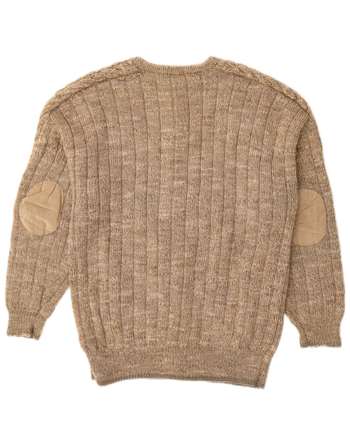 Sweter męski w stylu vintage, średni beż
