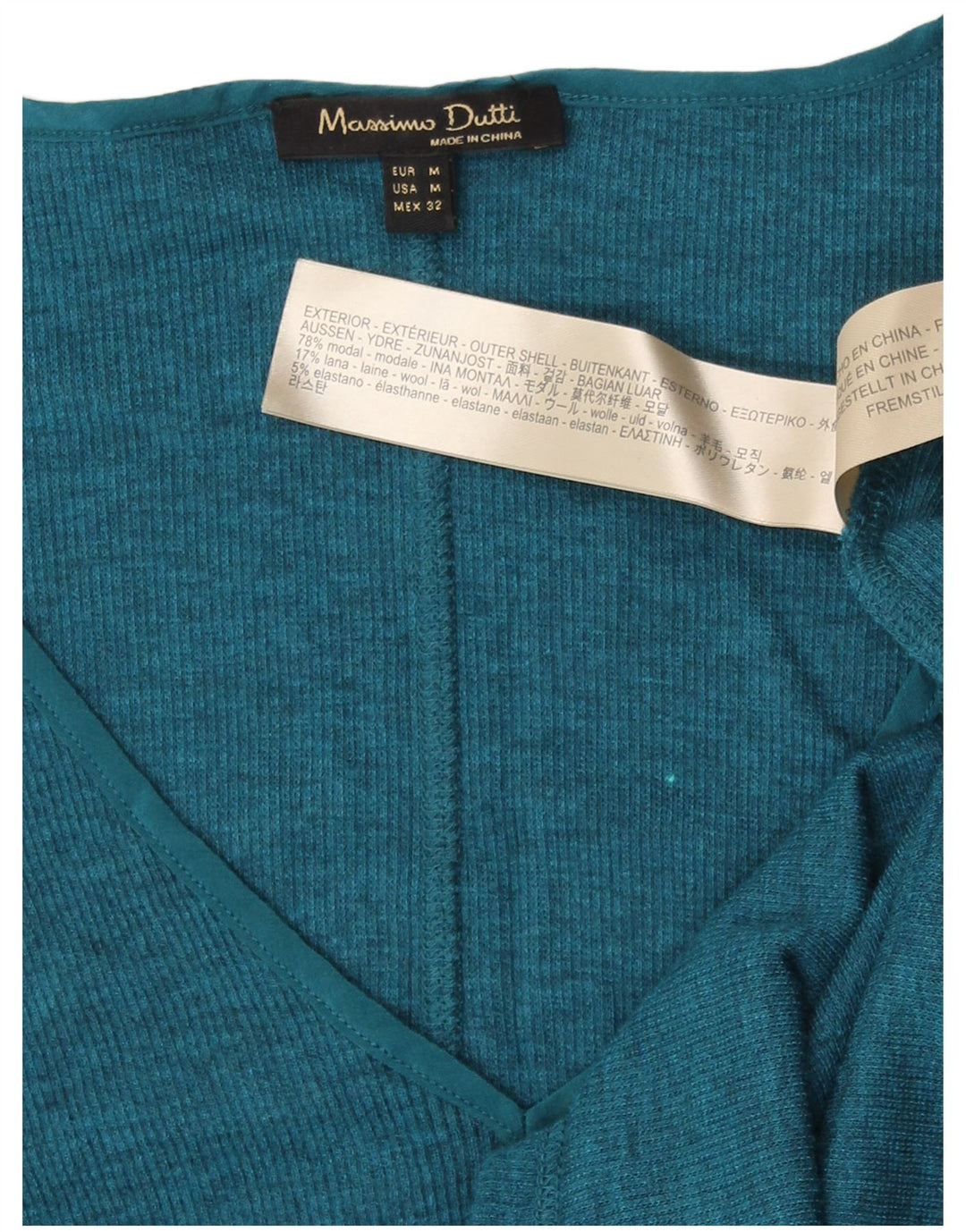 Damski top Massimo Dutti z długim rękawem UK 12, średni niebieski, modal