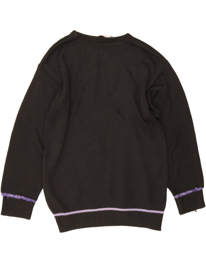 VINTAGE Womens Crew Neck Jumper Sweater UK 12 Medium  Black Vintage Vintage and Second-Hand Vintage from Messina Hembry 