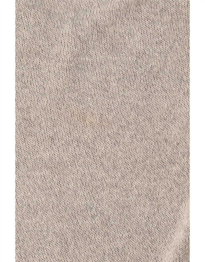 Sweter damski Massimo Dutti z dekoltem w kształcie litery V, UK 14, średnioszary, bawełniany w cętki