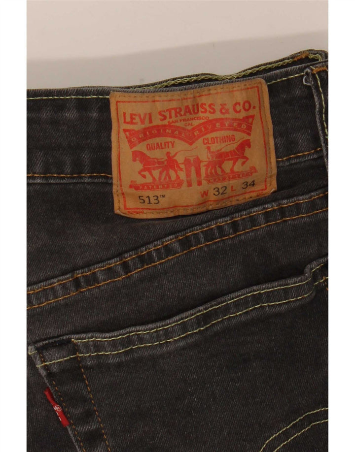 Męskie proste dżinsy Levi's W32 L28 Szara bawełna