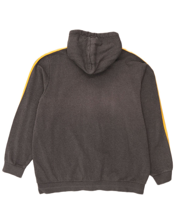 Adidas Męski sweter z kapturem i zamkiem błyskawicznym 2XL Szara bawełna