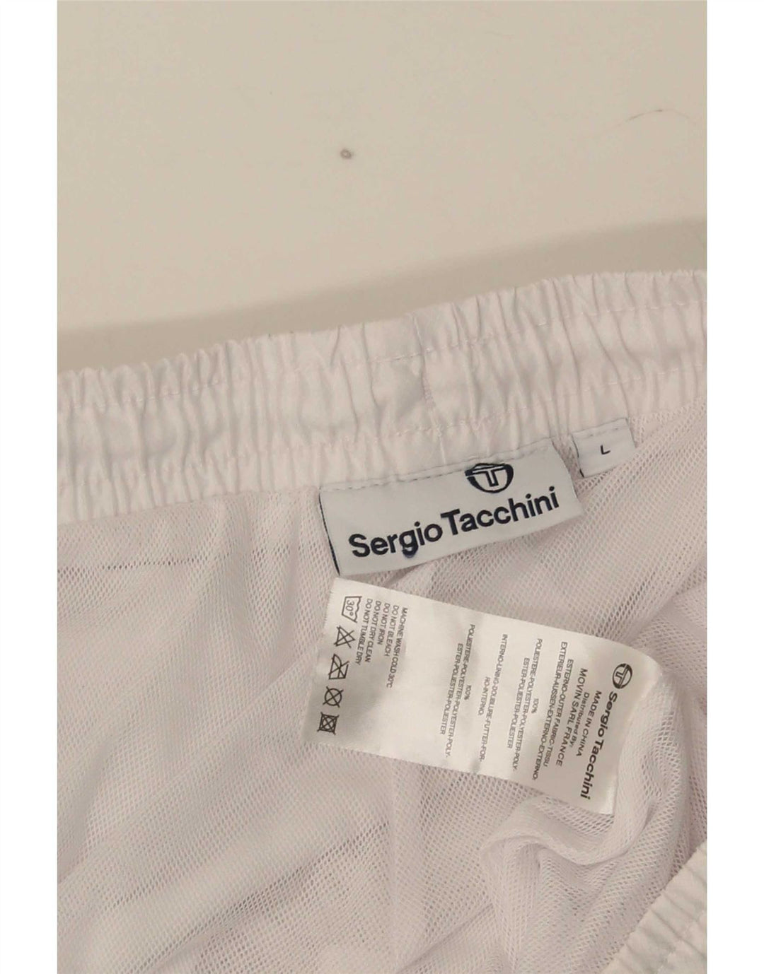 Męskie spodnie dresowe Sergio Tacchini Joggery, duże, białe, poliestrowe