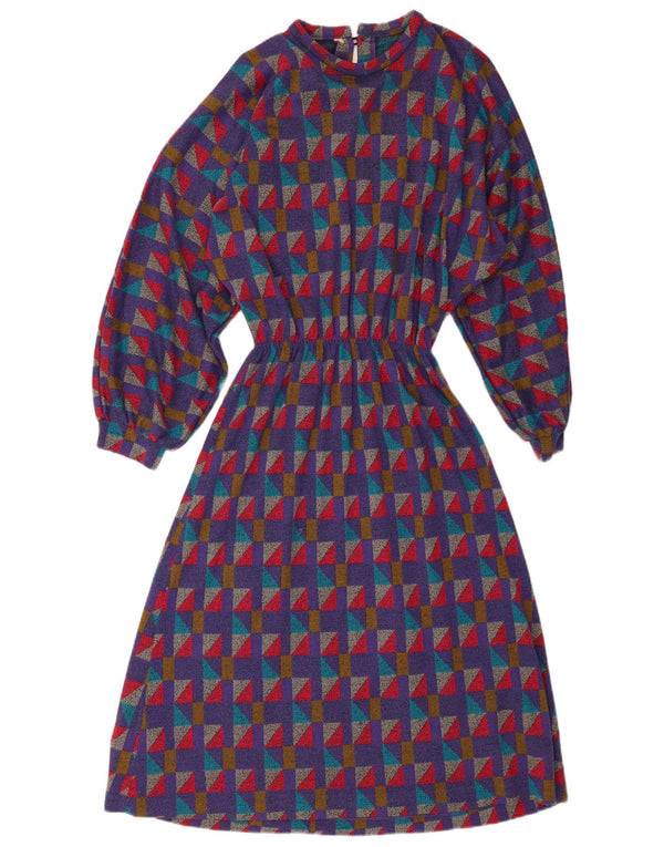 VINTAGE Womens Jumper Dress EU 40 Medium Multicoloured Geometric