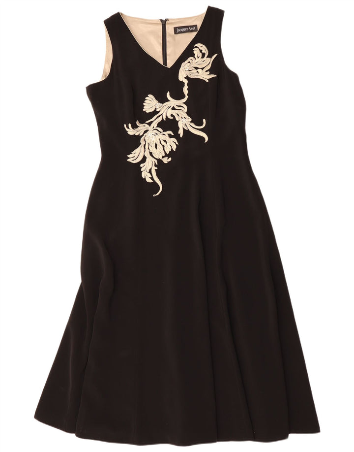 JACQUES VERT Damska sukienka maxi bez rękawów UK 14, duży, czarny poliester