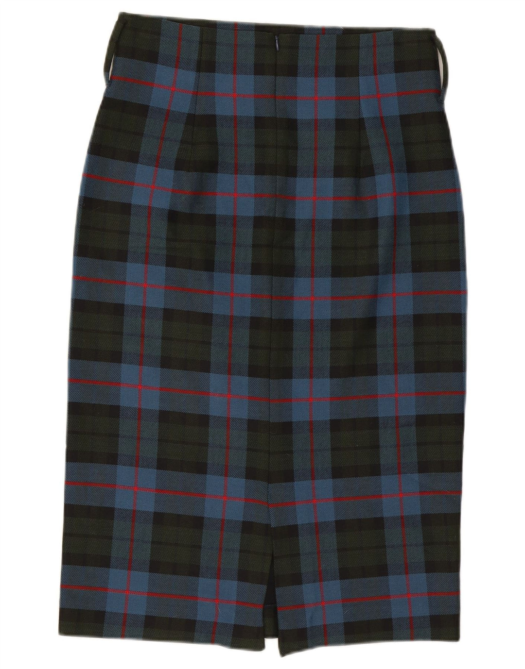 Damska spódnica ołówkowa Midi Zara, duża W32, niebieska krata, poliester