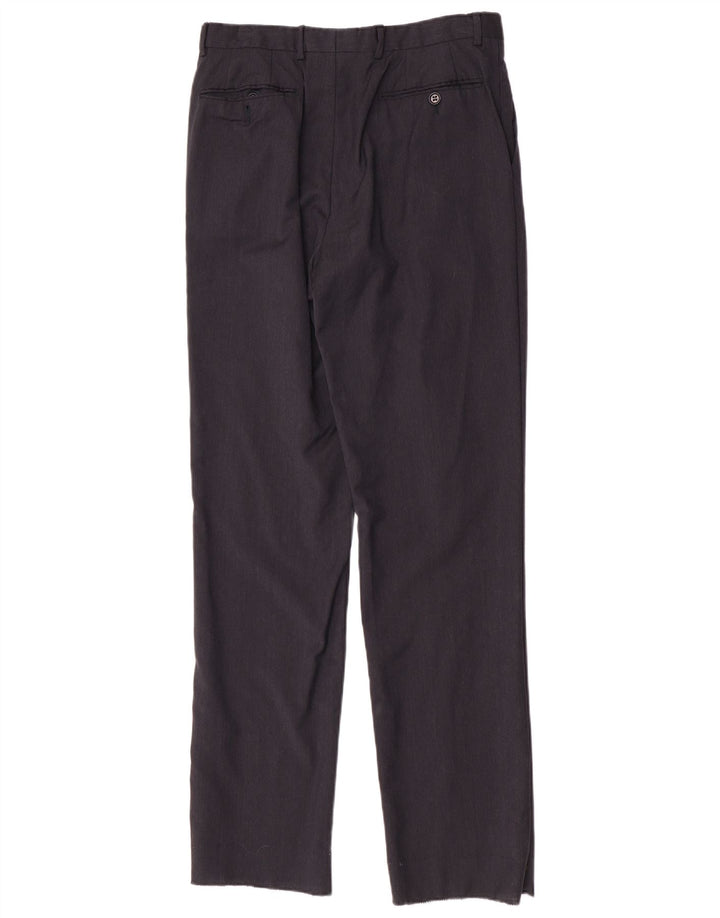 Męskie proste spodnie garniturowe Trussardi IT 48 Medium W32 L34 Granatowe