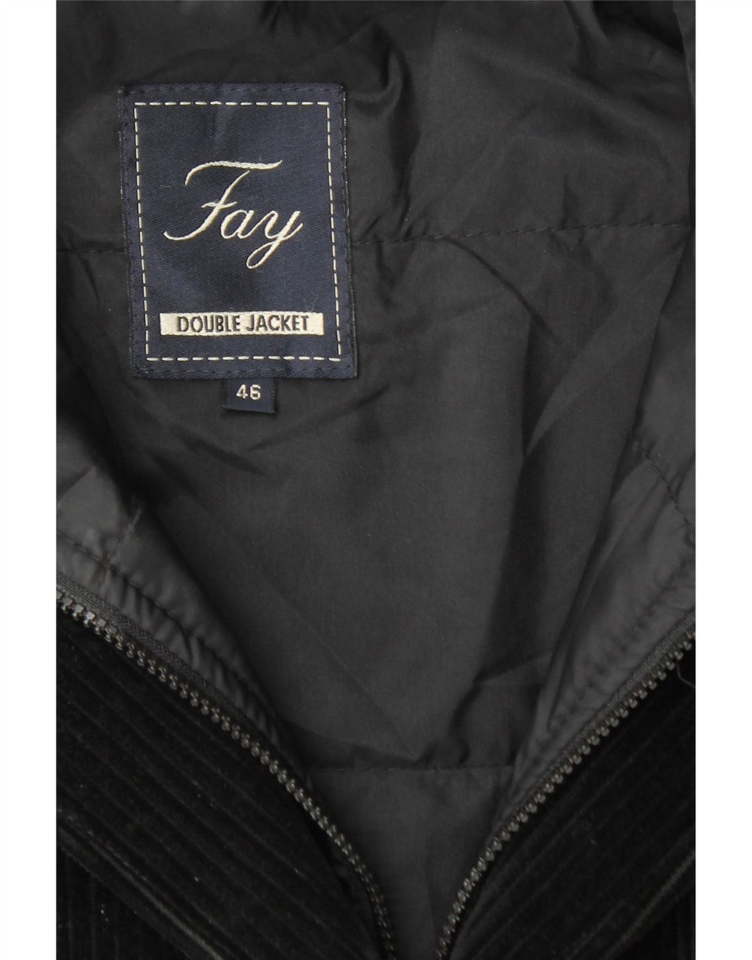 Damska marynarka sztruksowa FAY zapinana na 3 guziki IT 46, duża czarna