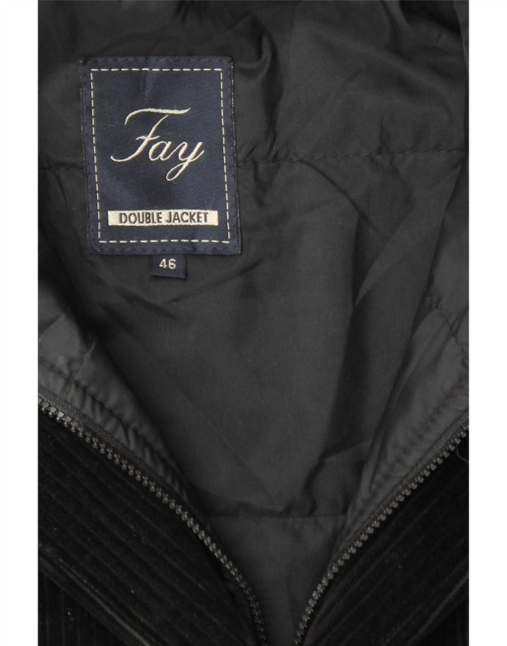 Damska marynarka sztruksowa FAY zapinana na 3 guziki IT 46, duża czarna