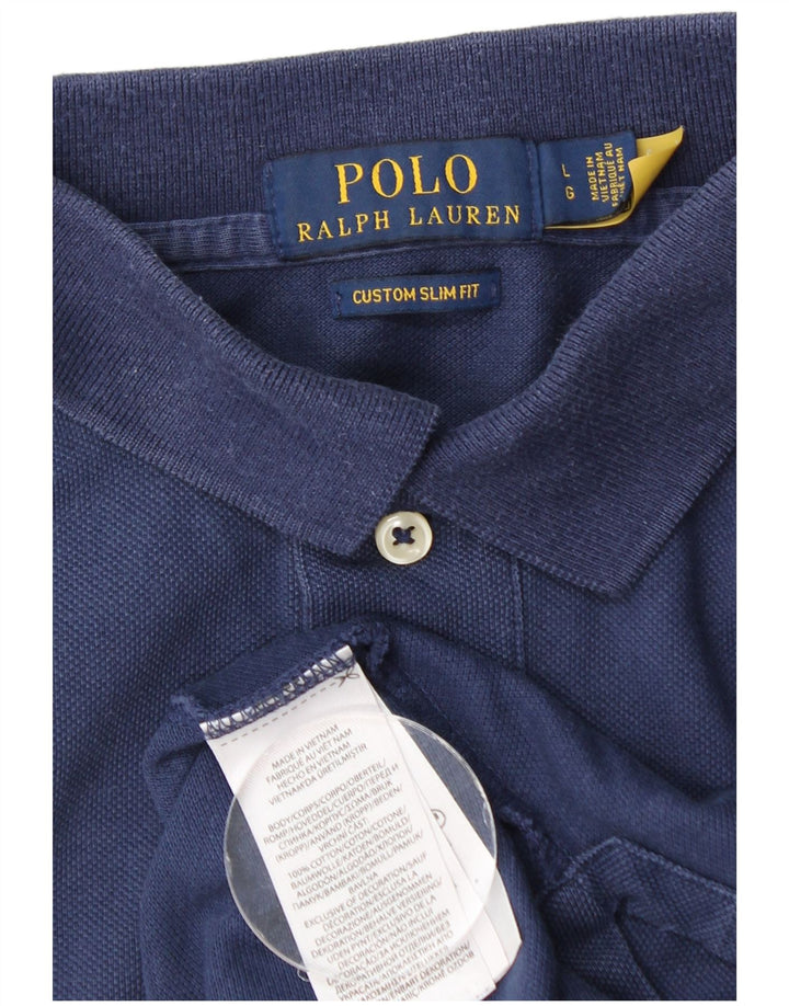 POLO RALPH LAUREN Męska koszulka polo slim fit, duża, granatowa