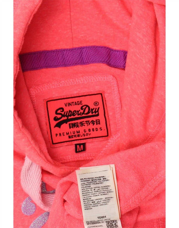 Damski sweter z kapturem Superdry, UK 14, średni różowy poliester