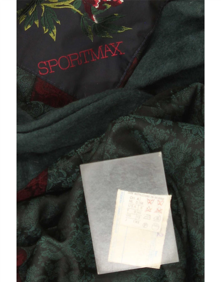 Damski płaszcz oversize Sportmax UK 12, średnia zielona wełna