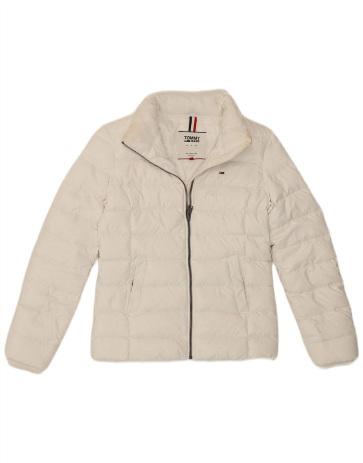 Damska ocieplana kurtka Tommy Hilfiger UK 6 XS, biały poliester