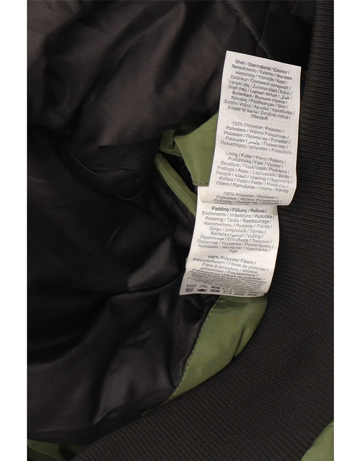 Męska wyściełana kurtka bomber z kapturem Jack & Jones UK 40, duża, zielona, poliestrowa
