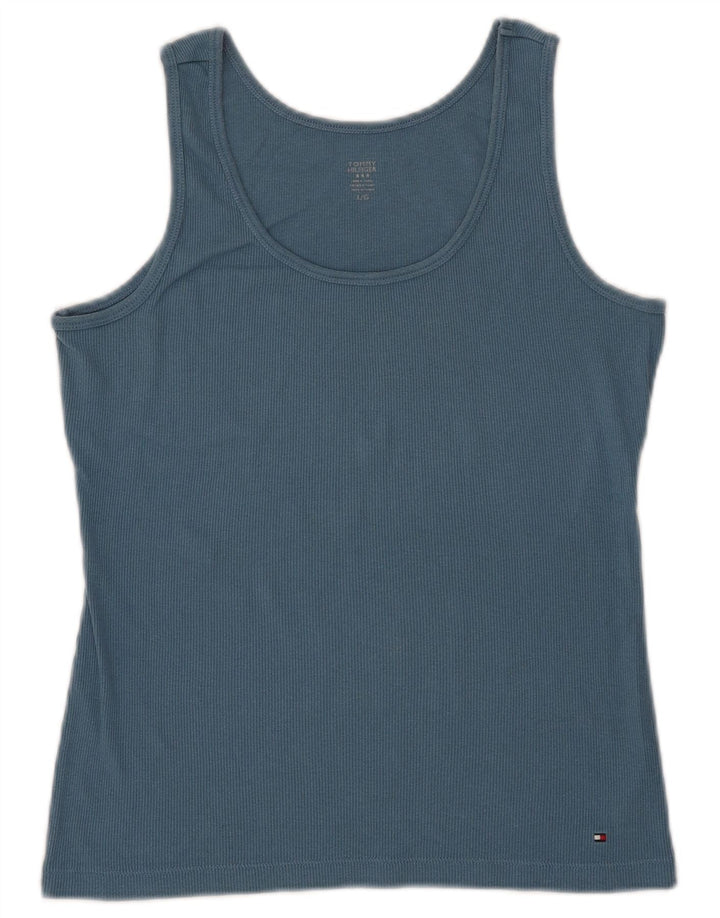 Top damski pod kamizelkę Tommy Hilfiger UK 14, duży, niebieski, bawełniany