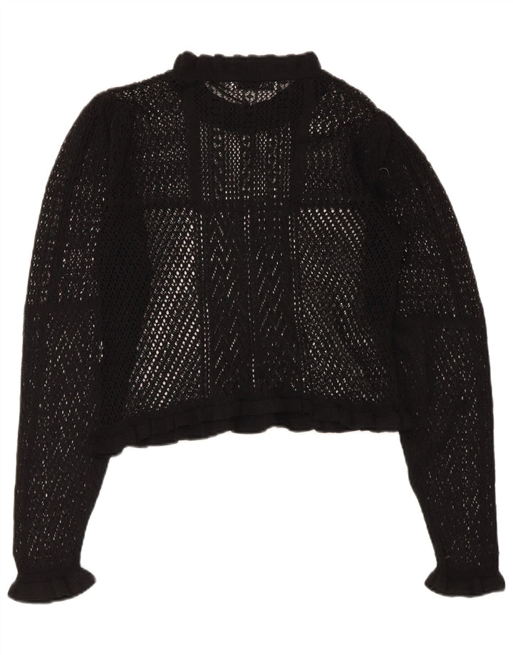 Damski Crochet Crochet Zara Prześwitujący top UK 10 Small Black