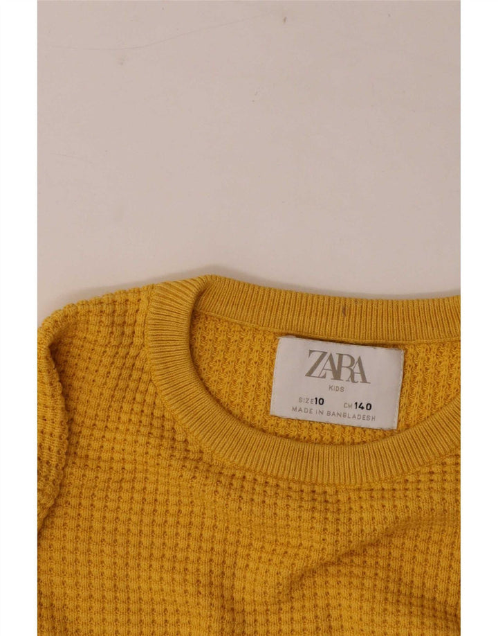 Sweter chłopięcy Zara z okrągłym dekoltem, 9-10 lat, żółty