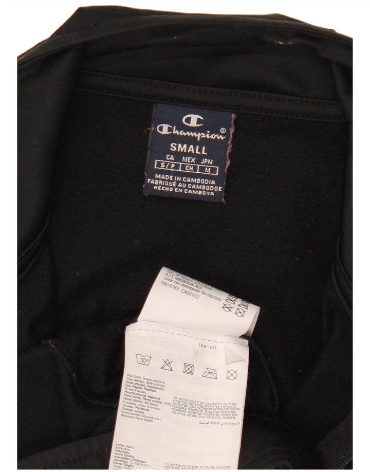CHAMPION Mens Tracksuit Top Jacket Small Black Polyester