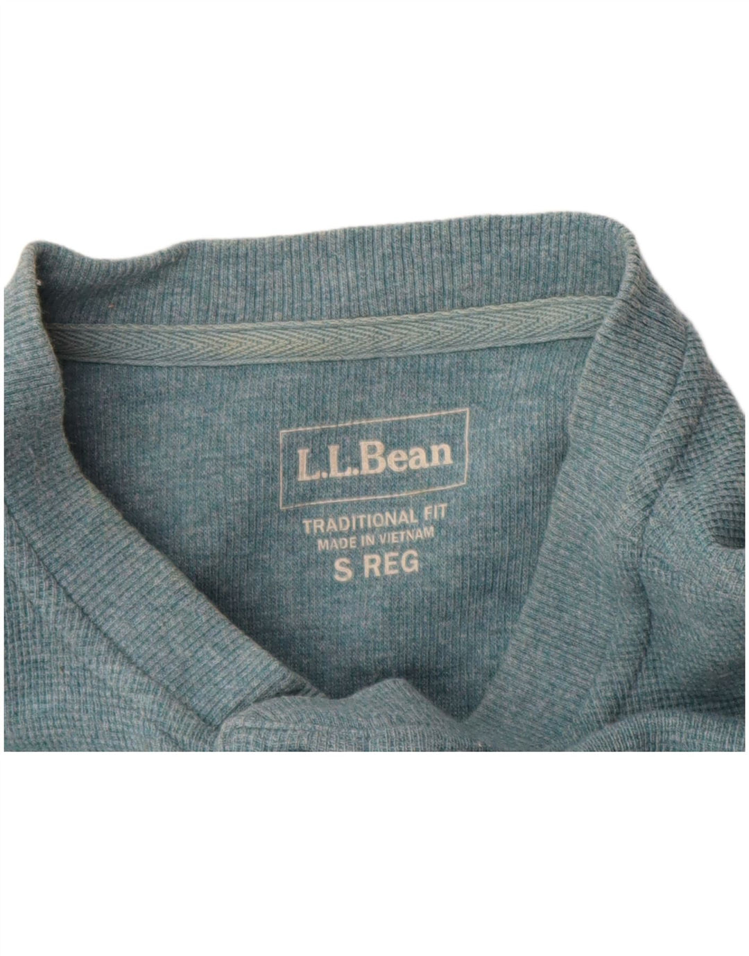L.L.BEAN Męski top o tradycyjnym kroju z długim rękawem, mały, niebieski, bawełniany