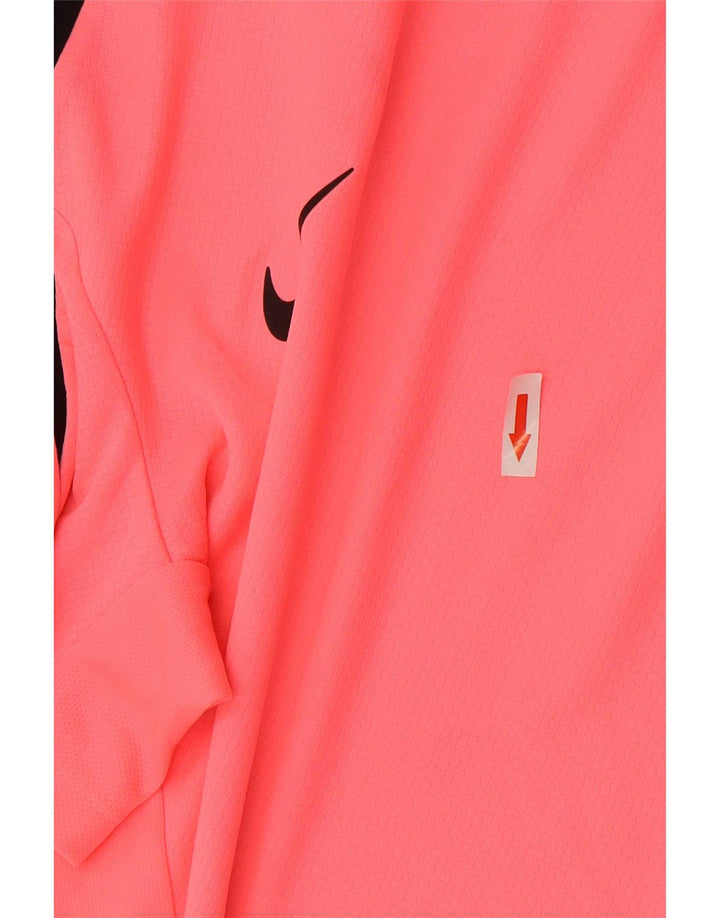 Męski T-shirt Nike Dri Fit, duży, różowy, poliestrowy blok kolorów