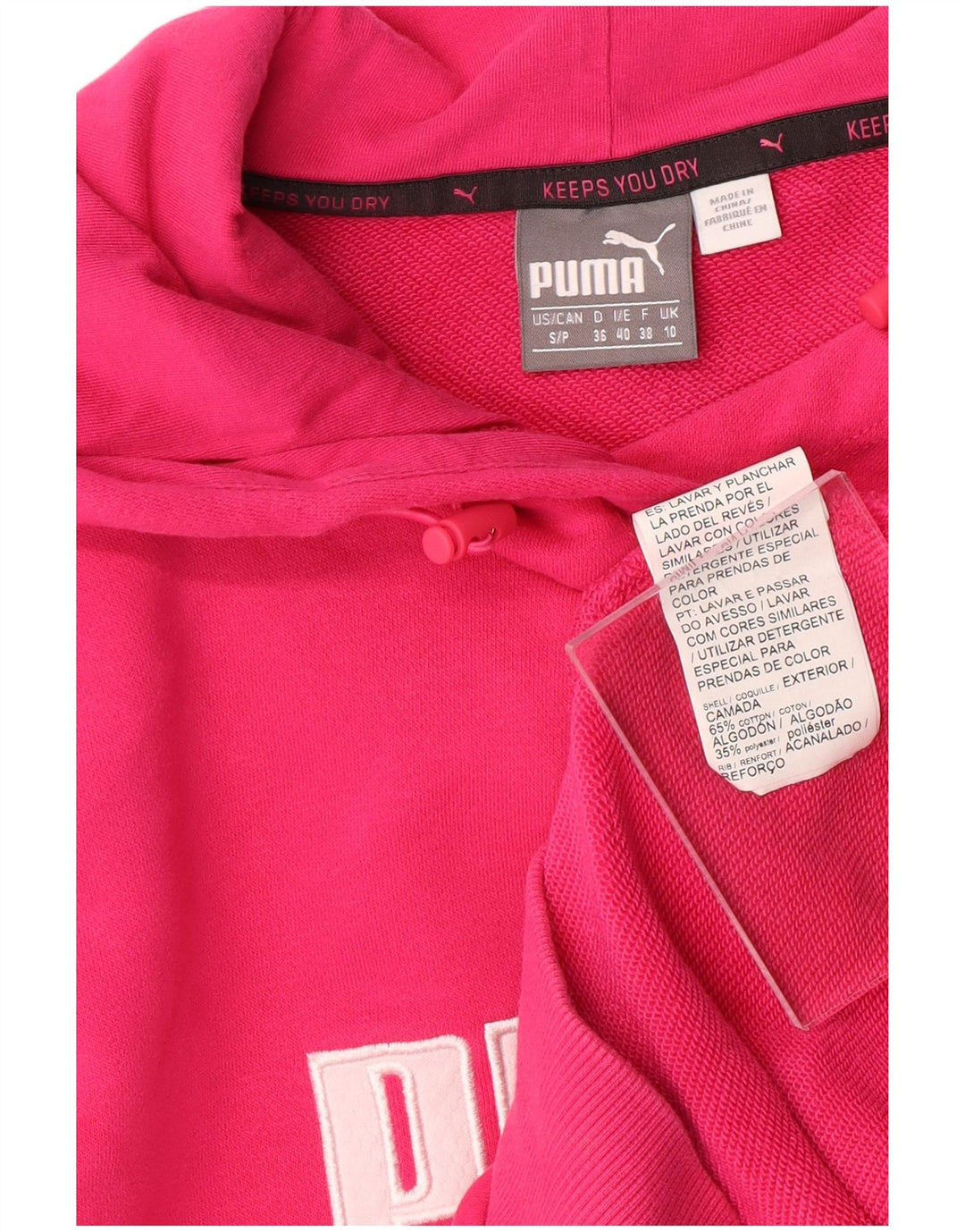 Damski sweter z kapturem i grafiką PUMA UK 10, mały, różowy, bawełniany
