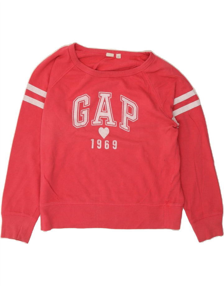 GAP Womens Graphic Sweatshirt Jumper UK 16 Large Red Vintage Gap and Second-Hand Gap from Messina Hembry 