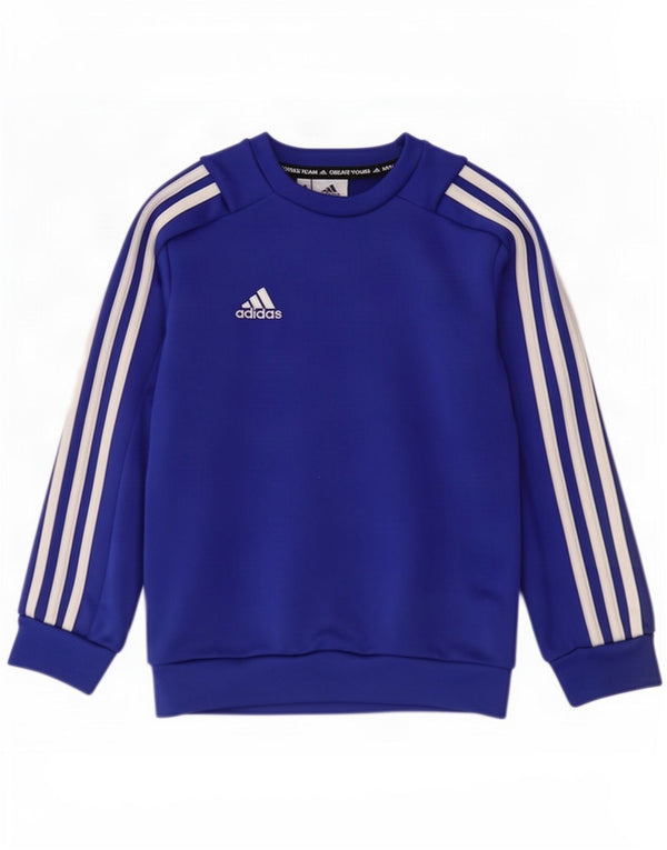 Adidas Chłopięca Bluza Sweter 7-8 Lat Niebieski Poliester