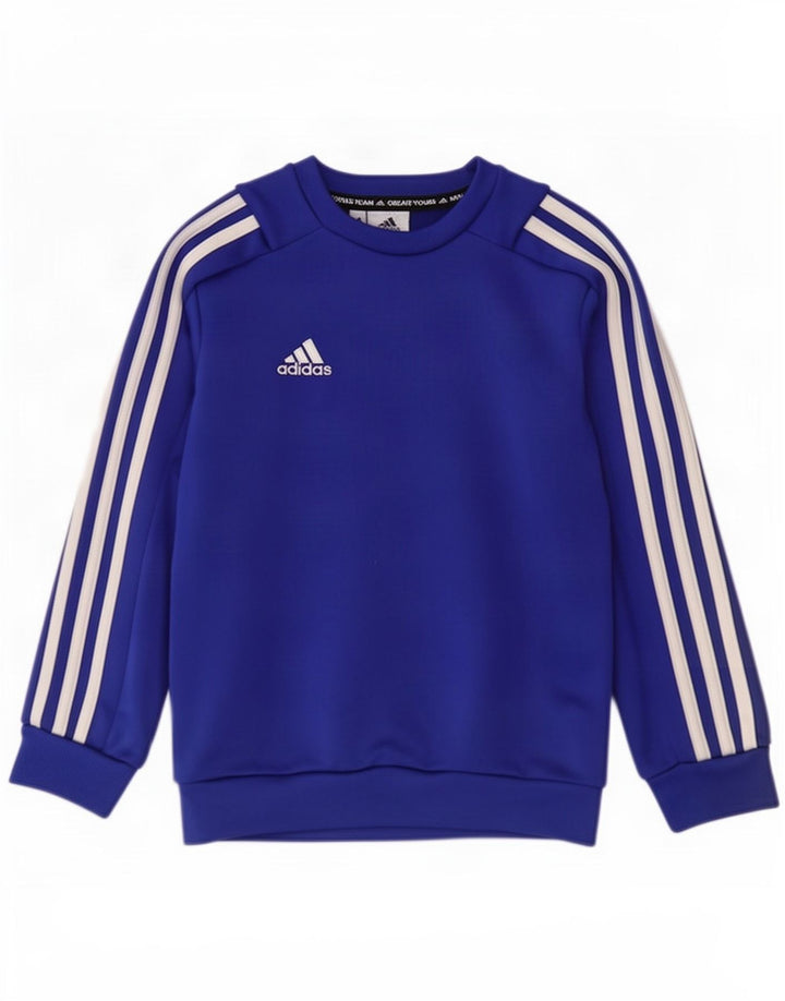 Adidas Chłopięca Bluza Sweter 7-8 Lat Niebieski Poliester