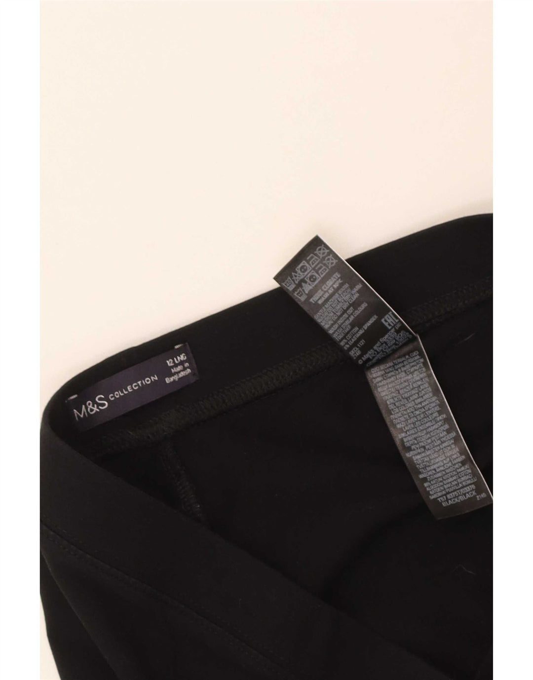 Legginsy damskie Marks & Spencer UK 12, średnie, czarne, bawełniane