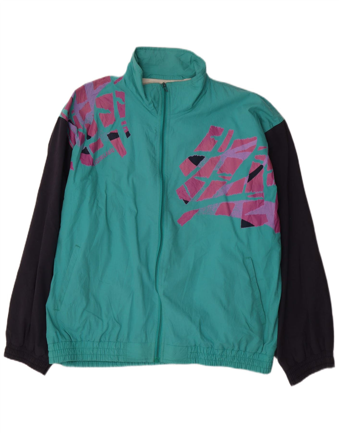 Męska kurtka dresowa VINTAGE XL w kolorze turkusowym z poliestru