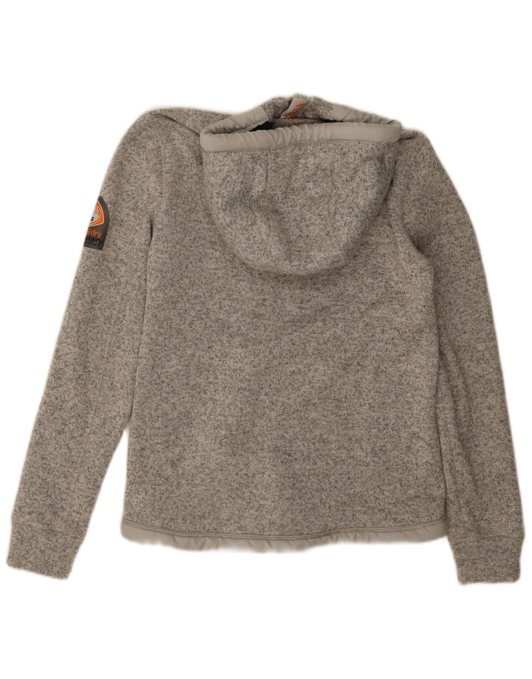 Damski sweter z kapturem Superdry, UK 14, średni szary, nakrapiany poliester