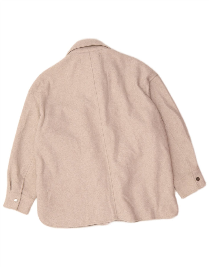 Kurtka damska Zara Shacket UK 14, średni beż, poliester