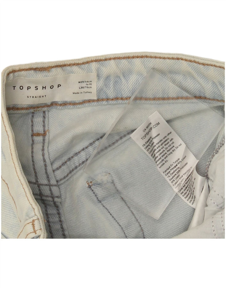 Damskie proste dżinsy Topshop W25 L25 Niebieskie bawełniane