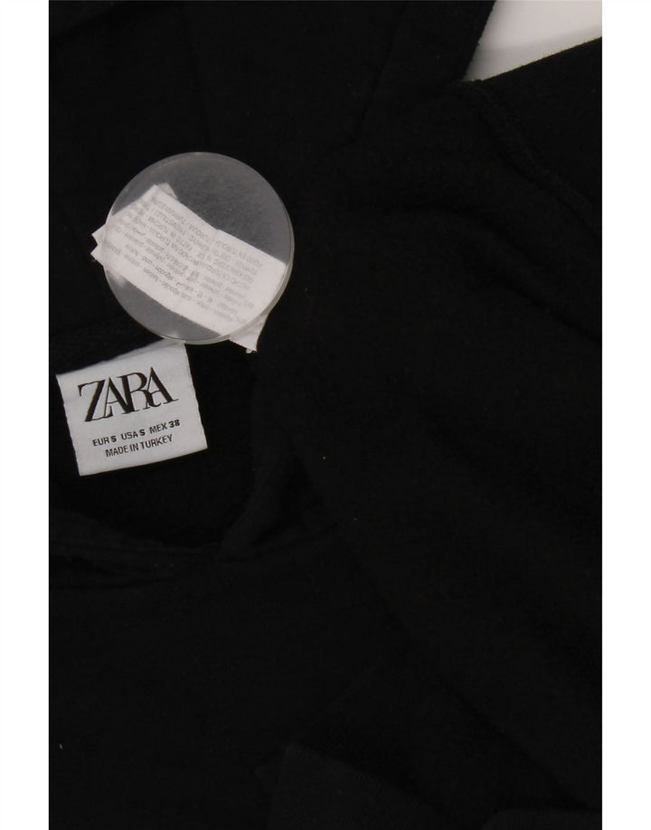 Męski sweter z kapturem Zara, mały, czarny, bawełniany