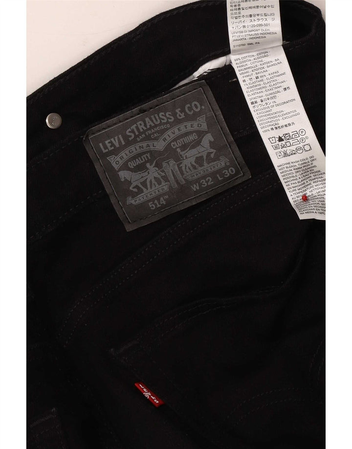 Levi's Mens 514 Straight Jeans W32 L30 Black Cotton