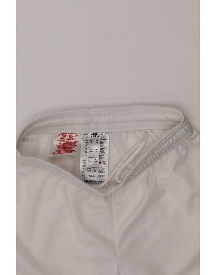 ADIDAS Boys Aeroready Sport Shorts 7-8 Years  White Polyester Vintage Adidas and Second-Hand Adidas from Messina Hembry 